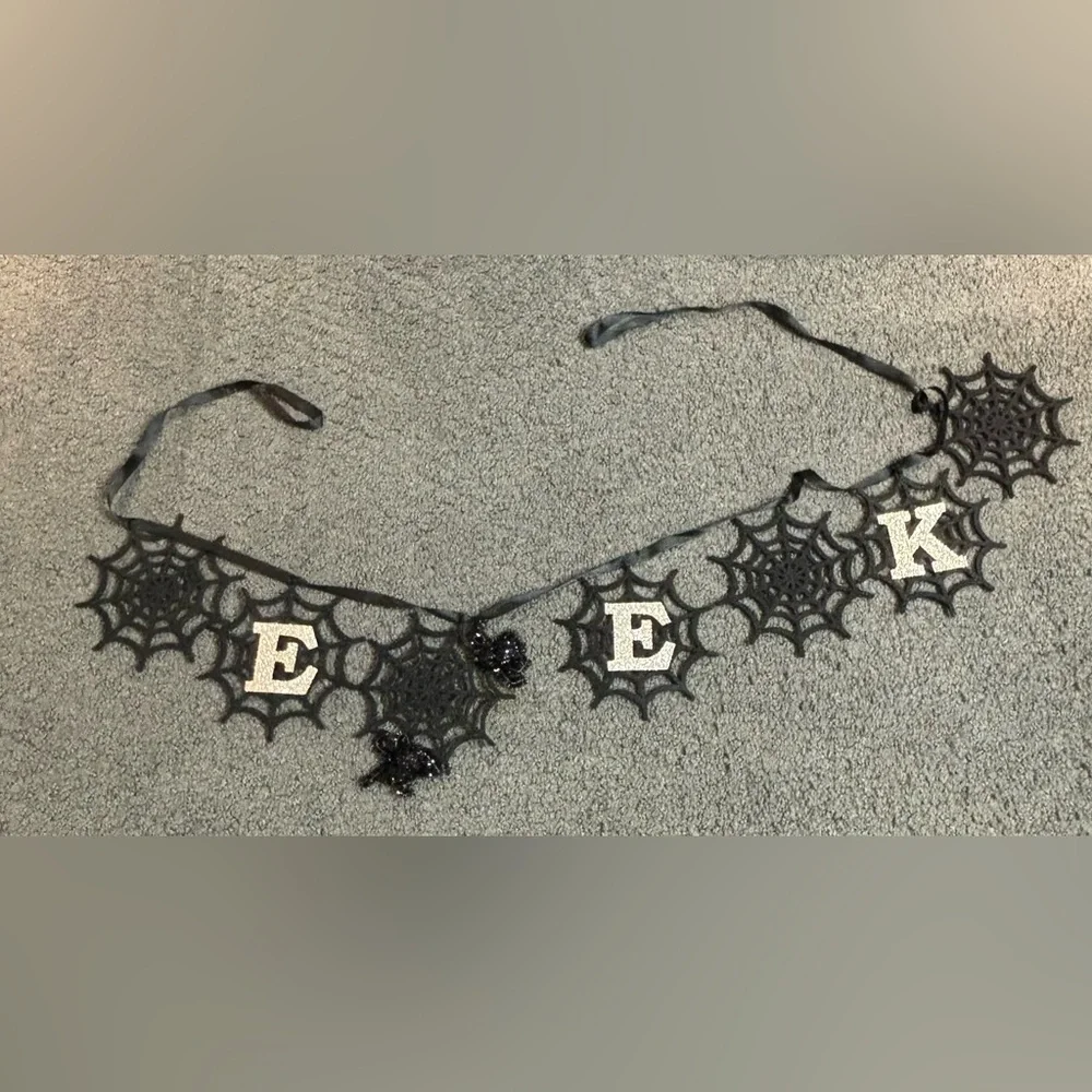 Eek Black Halloween Spider Web Garland 57”
